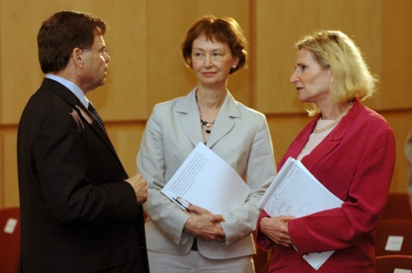 Locher with (L-R) Lisa Chiles, Counselor of USAID, and Margot Ellis, Deputy Assistant Administrator for USAID's Asia Bureau.